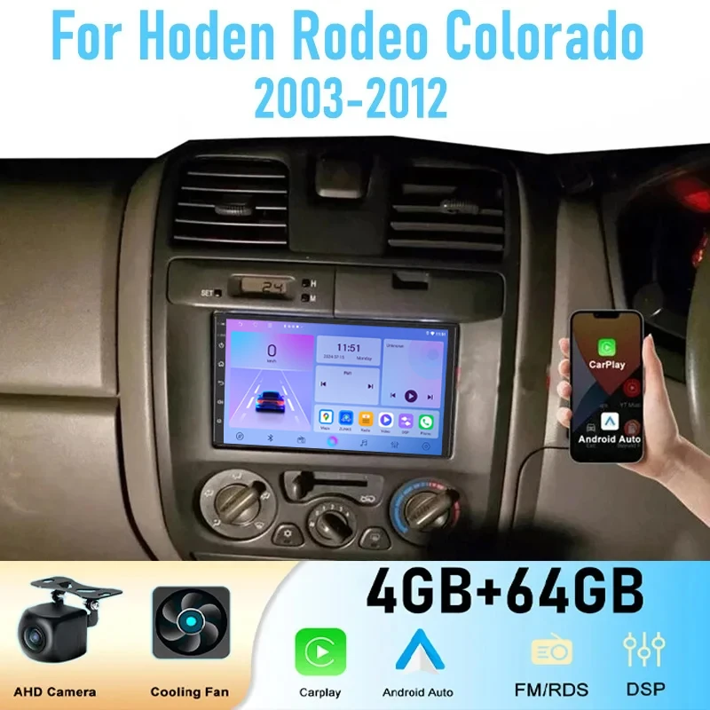 

7'' For Hoden Rodeo Colorado 2003-2012 GPS Car Radio Wireless Apple Carplay Android 15 Multimedia Player Stereo WIFI 4-64GB BT