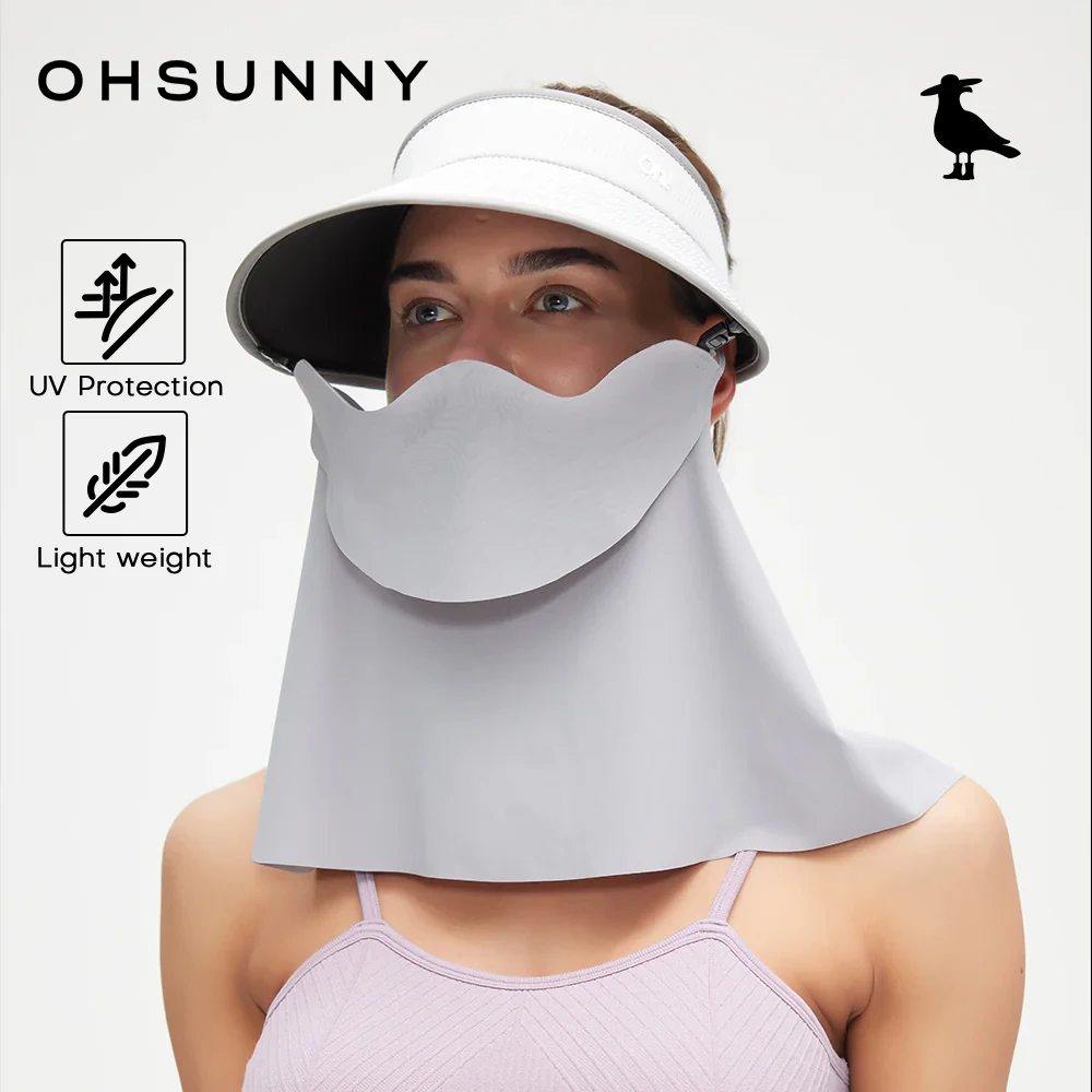 

OHSUNNY Новый стильный солнцезащитный козырек без касания лица с отстегивающимся защитным экраном для шеи и лица 2-в-1, многофункциональный, с раздвижной конструкцией