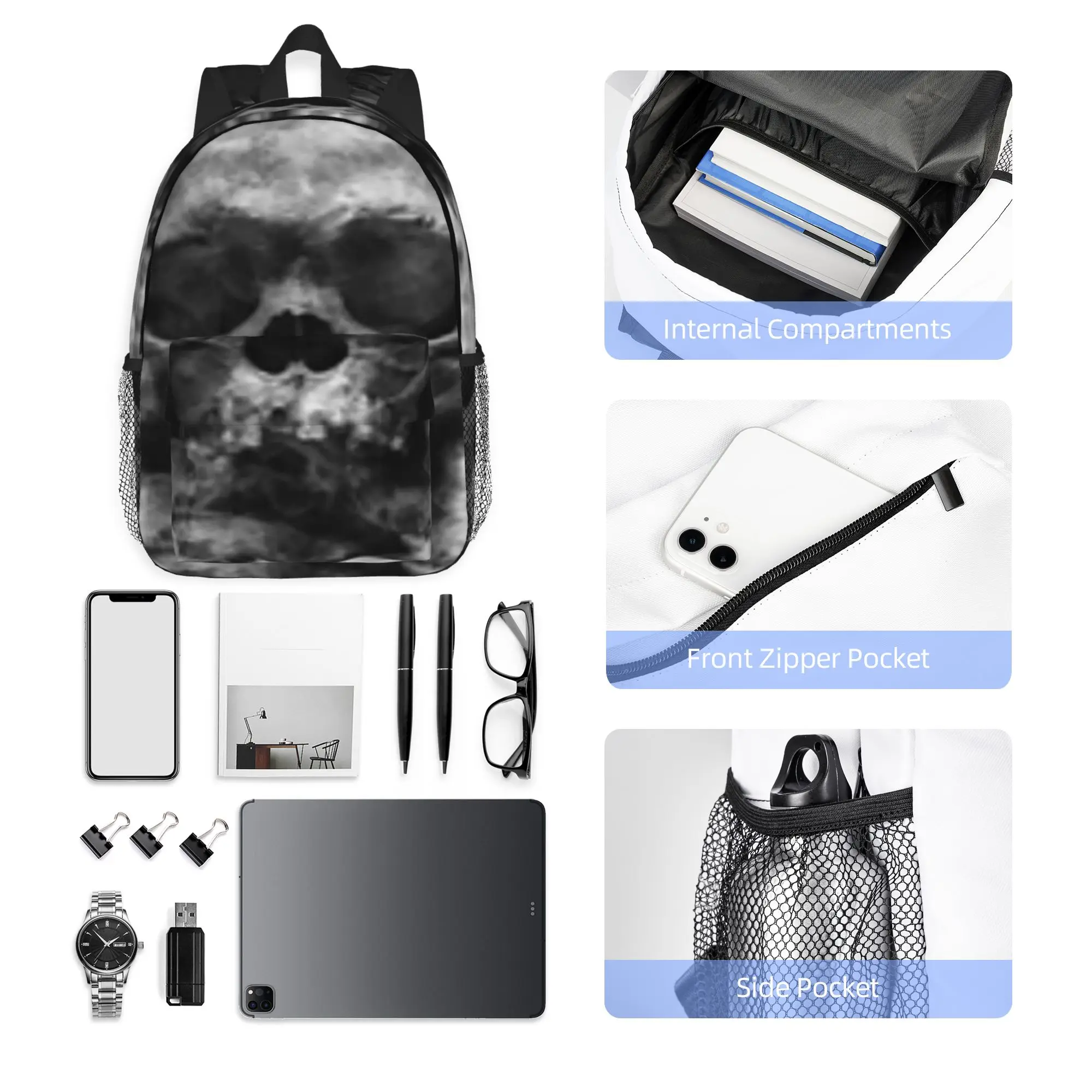 Santa Muerte Saint Death Goth Mexican Muertos Skull Backpack Hot Sale Daypack BookBag Shoulder Bags for Men Women School Bag