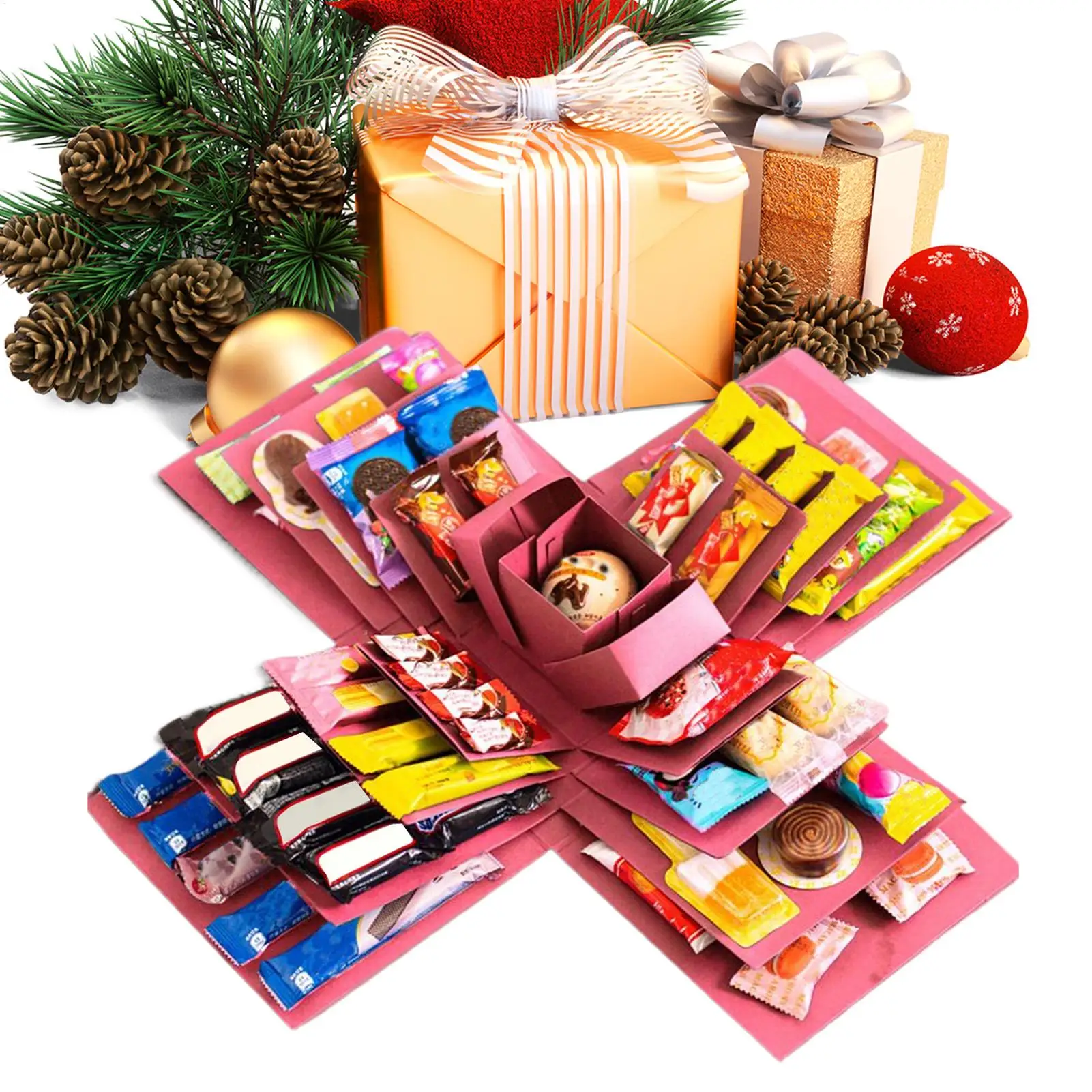 Caja de explosiones sorpresa DIY, fácil de instalar, creativa, adecuada como regalo para el Día de San Valentín, cumpleaños, boda y aniversario, 1 ud.