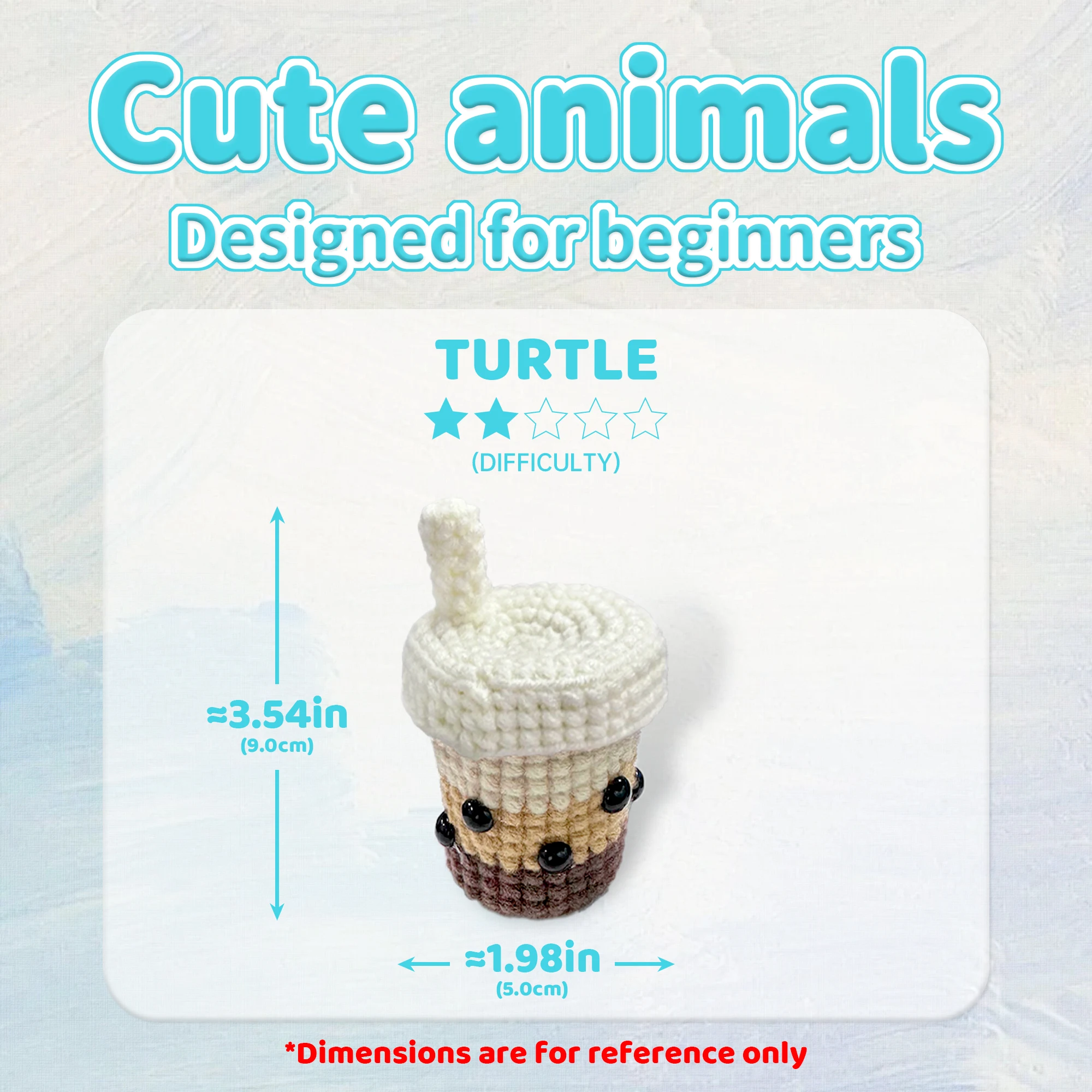 1 قطعة مجموعة كروشيه عائلية لشاي الحليب للمبتدئين-كروشيه أبيض وردي أزرق برتقالي سهل التعلم على مجموعة أدوات الحياكة أميجورومي #2