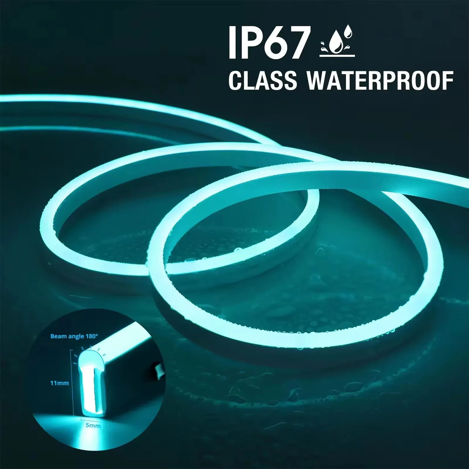 RGB Neon Strip LED Strip Light Tuya App Control IP 67 Waterproof For Outdoor Garden Patio Decoration Ambient Lighting