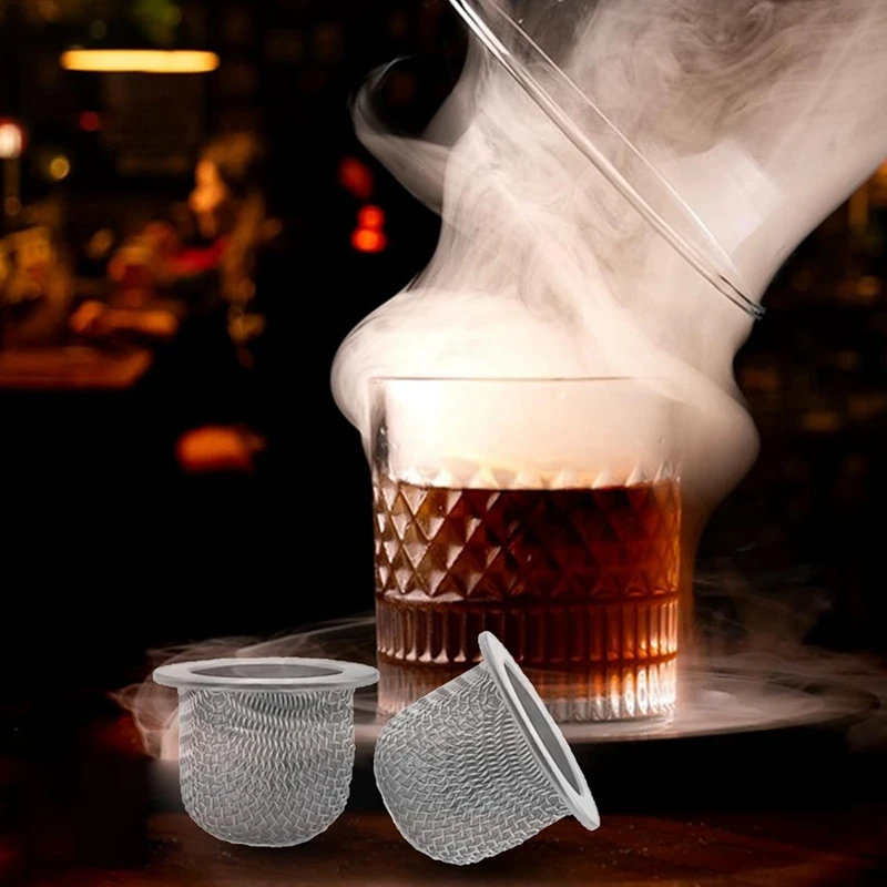 20Pcs Cocktail Smoker Filter Accessories, Double Screen Filter, Washable Stainless Steel Mesh Screen Filter Bowl