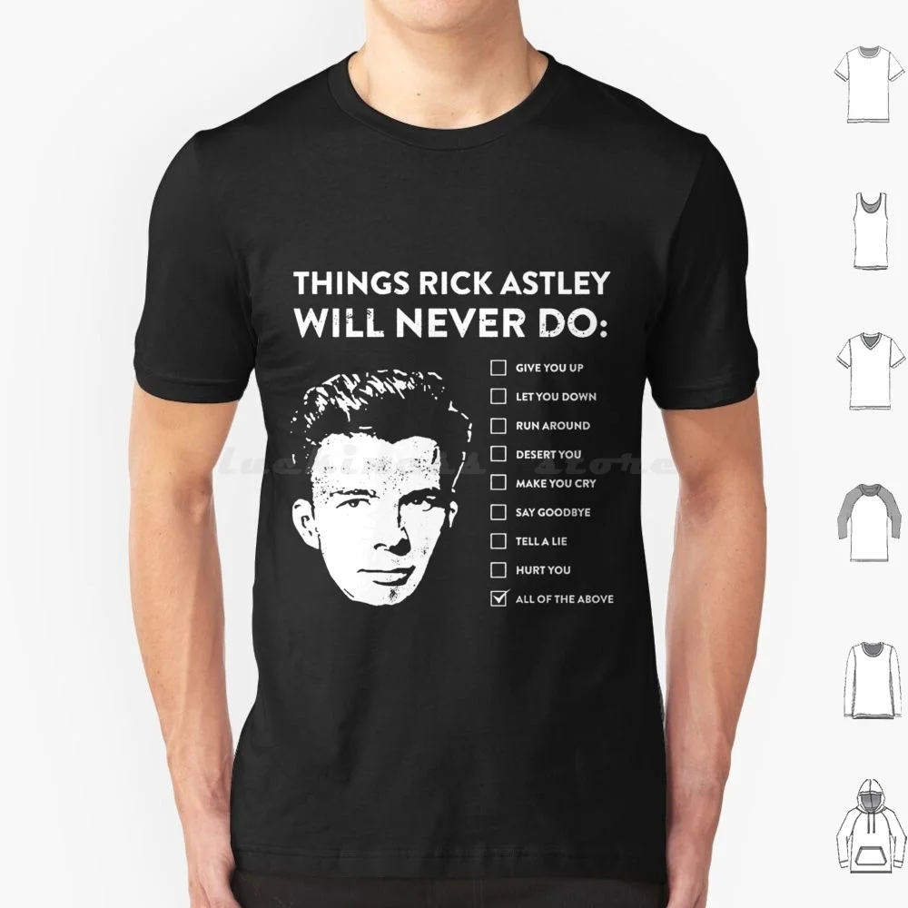 

Хлопковая футболка с принтом Рик астли никогда не будет делать, для мужчин и женщин