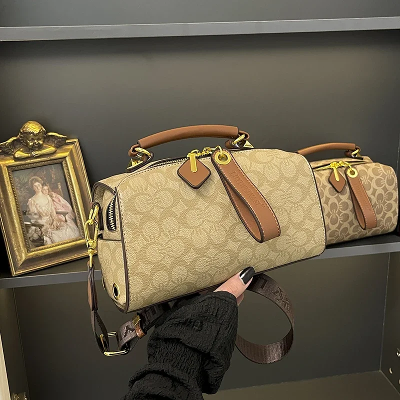 حقيبة كتف أنيقة للسيدات من الجلد الطبيعي، قابلة للتحويل إلى كروس بودي ماسنجر، حقيبة يد كلاسيكية أنيقة للنساء