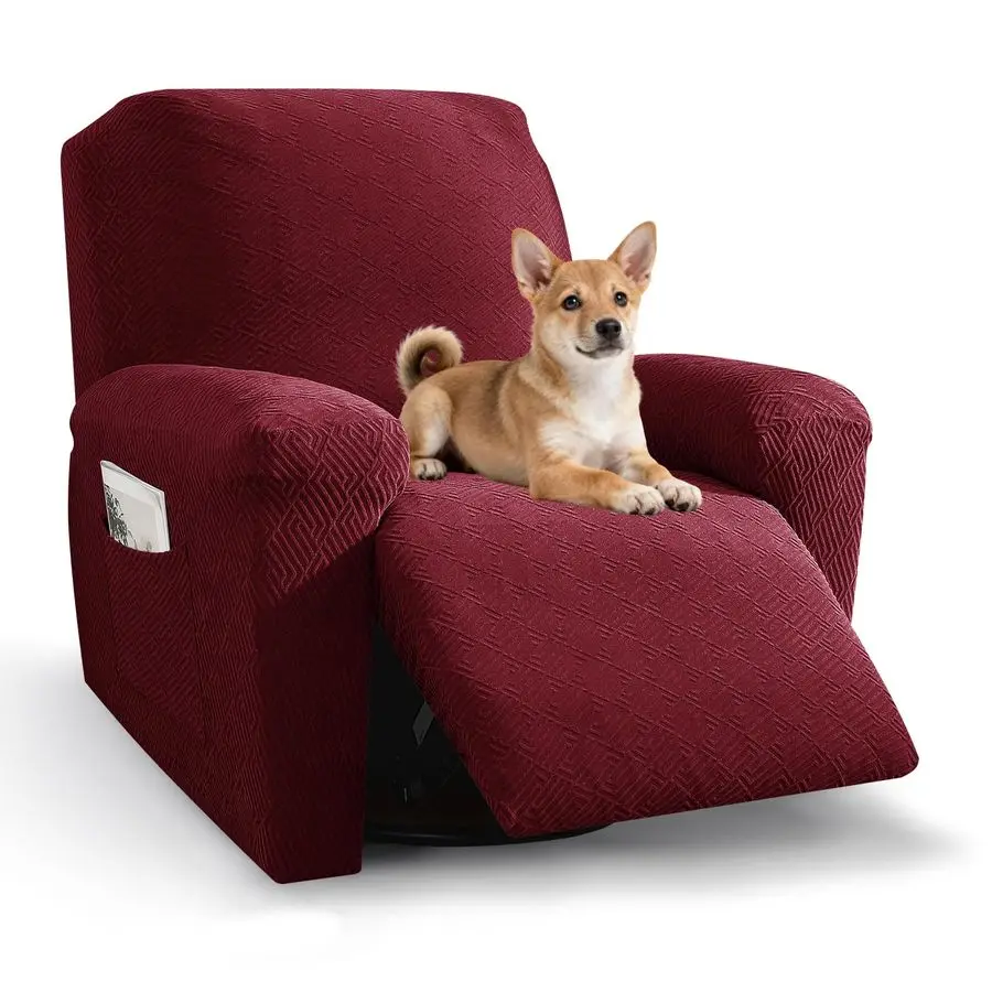 

Stretch Recliner Chair Covers 4 Piece Recliner Covers with Storage Pockets Soft and Washable Recliner Slipcover Furniture Protec