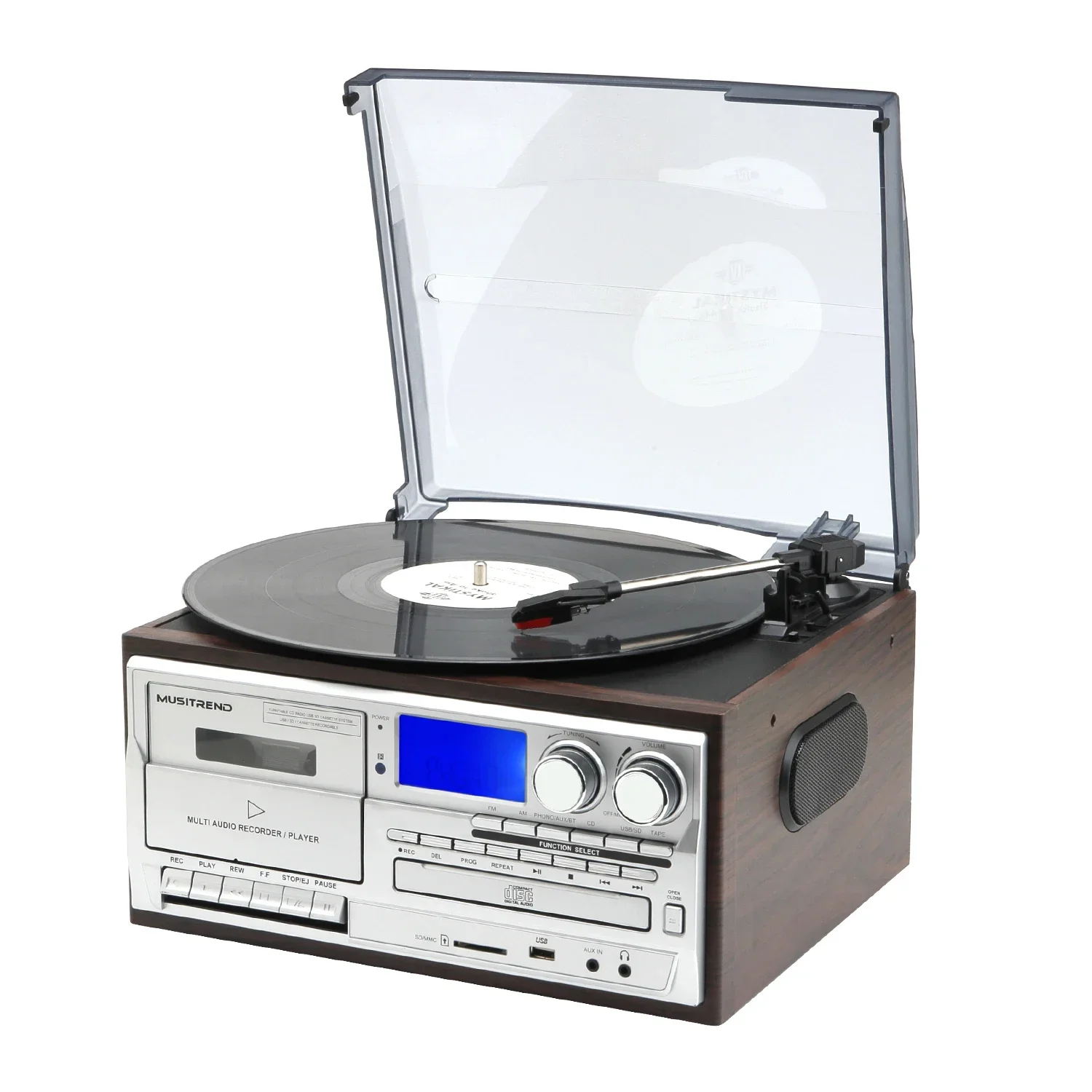 YYHC-High end multiple retro all in one turntable music center usb cd cassette player for sale