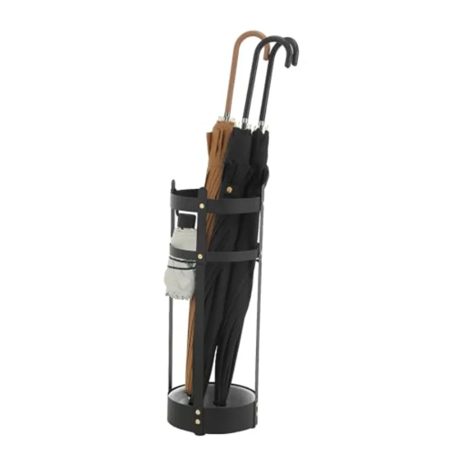 

Umbrella Stand, Steel Round Umbrella Holder Rack, 7.7 x 7.7 x 21.7 Inch, with Detachable Drip Tray, for Entryway, Office, Stabl