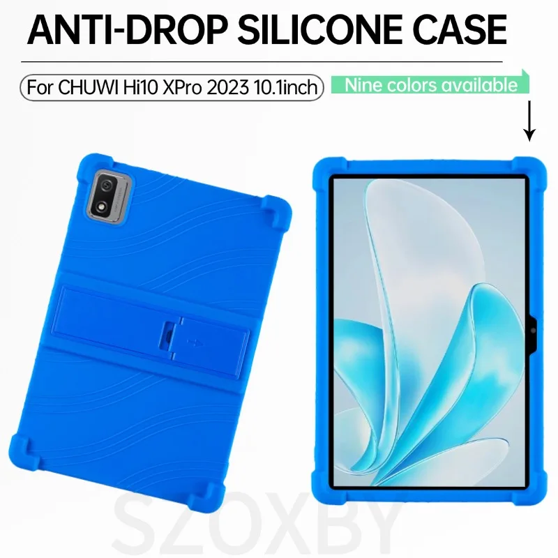 For CHUWI Hi10 XPro 2023 10.1' Tablet Case Shockproof Cover Soft Android 13 Tablet Silicon Stand Protective Shell