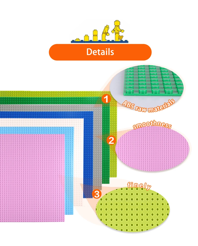 1 Stück 48*64 Punktmatrix Einseitige Grundplatte, Kompatibel mit Markenblöcken, Wand-DIY-Grundplatte, Klassische Bausteine Kinderspielzeug – Detail 12