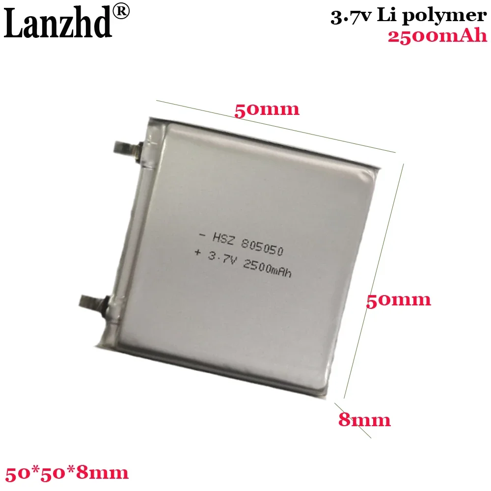 

805050 3.7V li battery 2500mAh For smart home air purifier air conditioner suit massager soft-pack smart home alarm LED lamp
