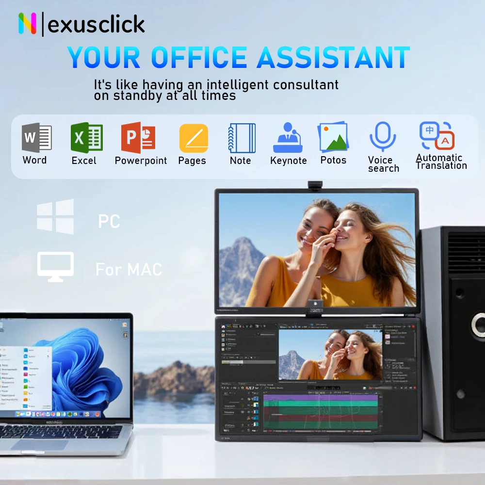 USB Rechargeable AI Wireless Mouse | Silent 2.4G/Bluetooth Mouse with Chat-GPT & Deepseek | AI Voice Control for Computer/Office