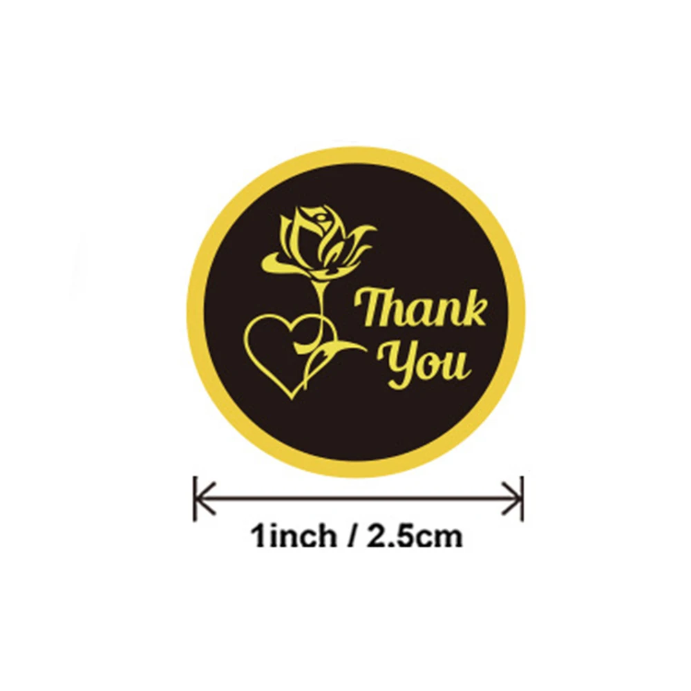 5 Designs Gold Black Thank You Stickers Party Holiday Sticker Scrapbooking For Package Seal Labels Stationery Sticker 100-500pcs