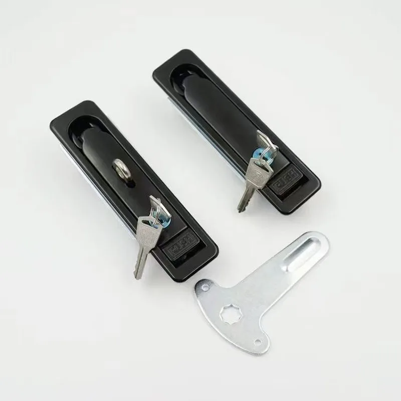 MS712 Flat Lock Handle Electrical Box Door Lock Zinc Alloy Charging Pile Bounce Lock Press And Rotate Hardware Accessories
