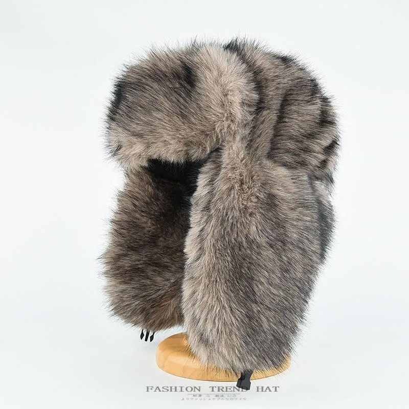 

Imitation Mink Fur Lei Feng Hat for Men and Women Winter Thickened Plush Northeast Outdoor Warm Ear Protection Hat Big Head