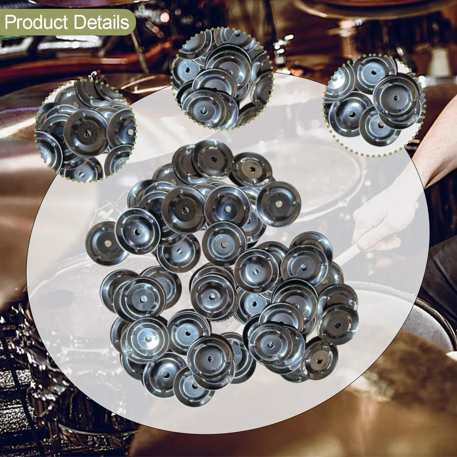 100pcs Metal Tambourine Jingles Percussion Accessories for Complete Drum Set and Musical Events