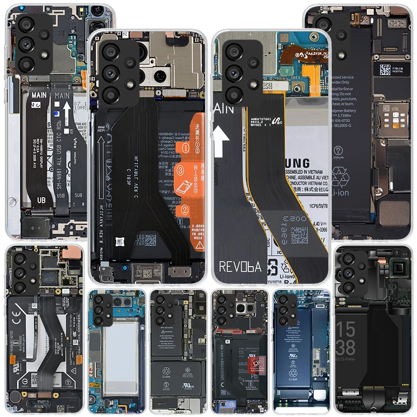 Motherboard Circuit Funny Pattern Phone Case For Samsung Galaxy A15 A14 A13 A12 A55 A54 A53 A52 A35 A34 A33 A32 A25 A24 A23 A22