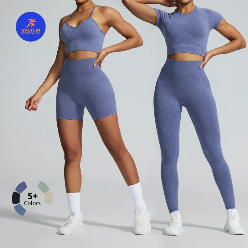 SVETLIN EU US Size Luxury Quality Active Wear Autumn/Winter Tight Sports Bra Top Seamless Yoga Pants Fitness Yoga Outfit Set