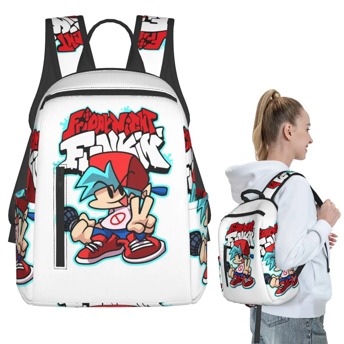 Friday Night Funkin Backpack Student BookBag Kids School Bag Computer Shoulder Bags Boys Girls