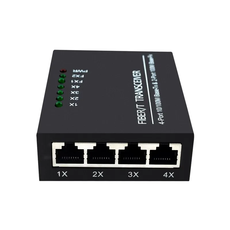 Imagem -04 - Conversor de Fibra Gigabit Base -tx sc Fiber fx Mais 4port Rj45 10 m 100 m 1000m a b Fiber Media Converter 1pc