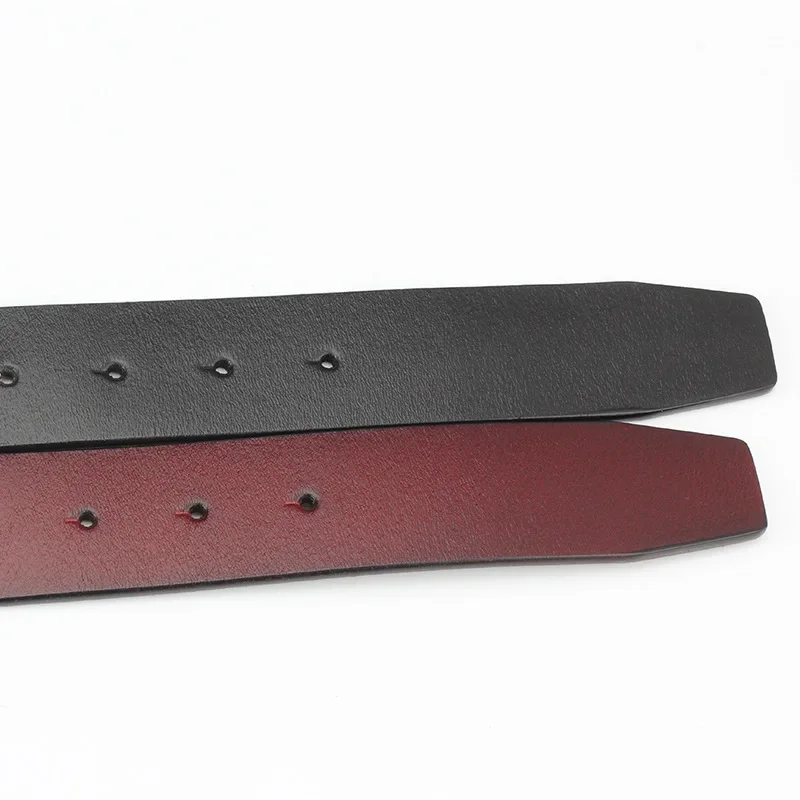 Cowskin Cow Real Genuine Leather Belt No Buckle for Smooth Buckle Cowboy 5 Colors Belts Body Without Buckle for Men Accessories