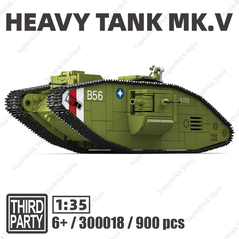 

WW1 UK Battle of Hamel Военная бронетранспортная машина Mark IV Модель танка Строительные блоки Классическое оружие HotWar Кирпичи Детские игрушки Подарки