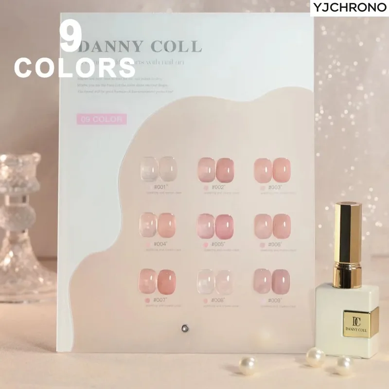 

Набор из 9 розовых гель-лаков для ногтей с кристаллами, УФ-гель, снимаемый гель-лак, гель-лак для дизайна ногтей, праймер