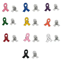 10pcs Breast Cancers Awareness Lapel Pins Pink Ribbon Pins Ribbon Lapel Pins for Charity Recognition,Public Event