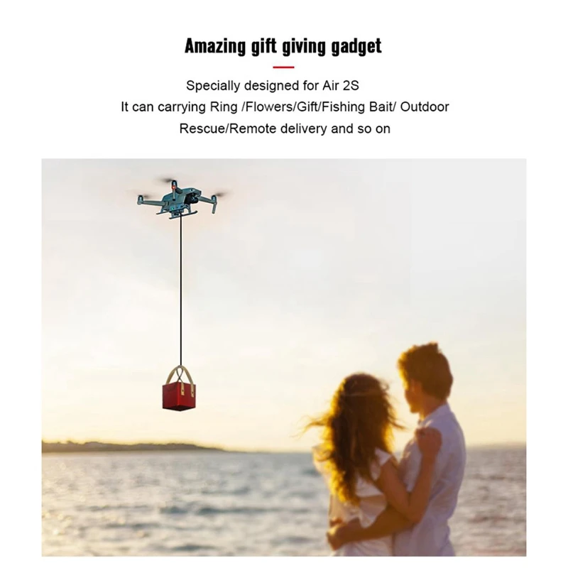 Airdrop System For DJI Mavic Air 2/Air 2S Drone Fishing Bait Wedding Ring Gift Deliver Sky Hook Airdropper Accessories