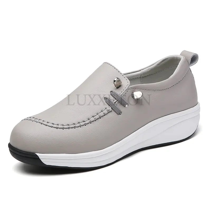 Women Flats Comfortable Loafers Shoes Woman Breathable Leather Sneakers Women Fashion Black Soft Casual Shoes Female