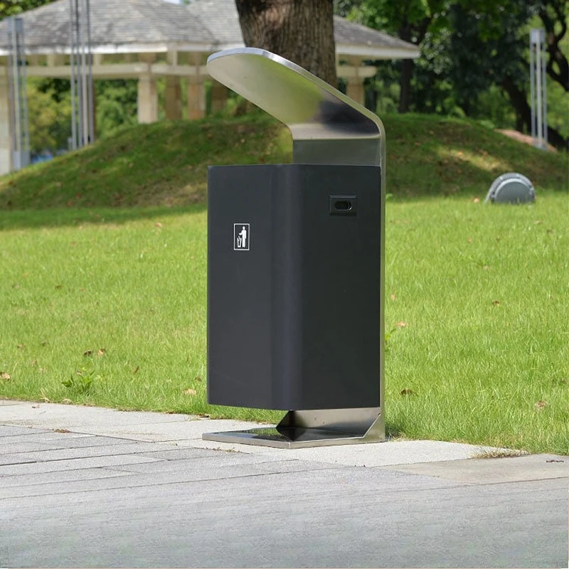 Outdoor trash can Stainless steel high-grade single bucket Outdoor sanitation classification trash can Community street scenic