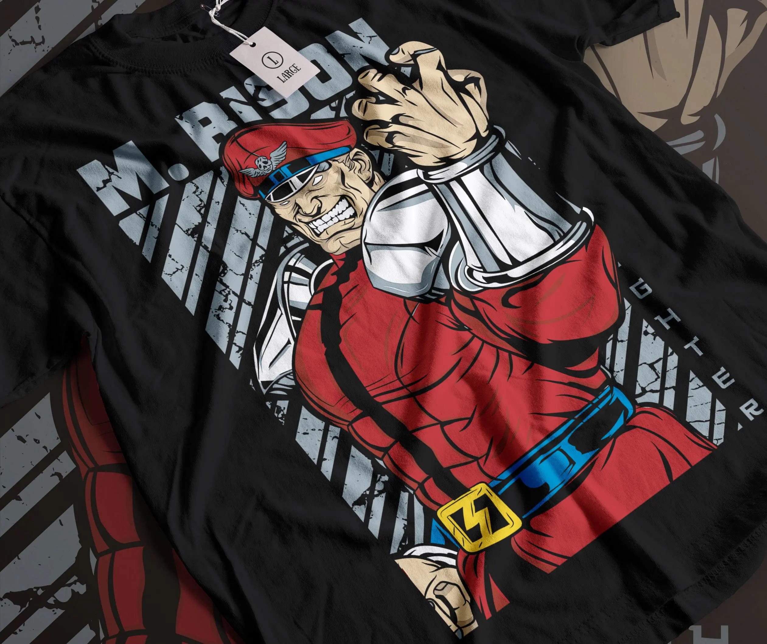 Major Bison Dictator Manga Street Fighting camiseta para personas mayores para hombres y mujeres verano puro algodón Casual suelta moda Top de manga corta