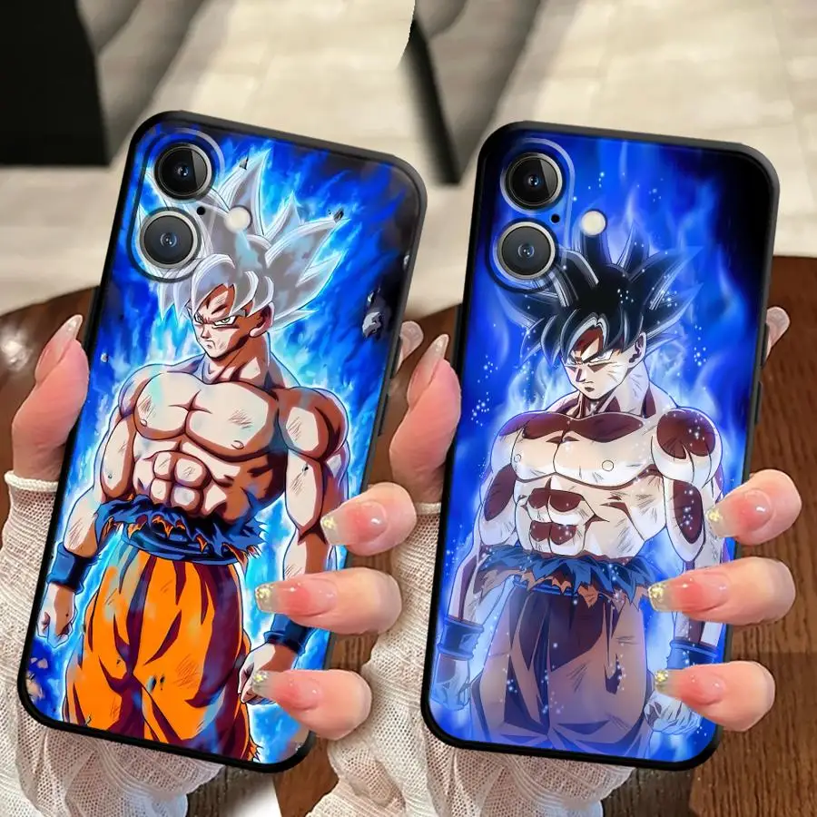Hülle für iPhone 13 12 11 17 Pro Max XS Max XR 15 16 14 Plus 7 8 17Air Schwarz Weiche Handyhülle Super Saiyajin 3D-wechselvisuell