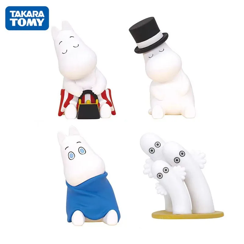 

TAKARA TOMY Genuine Gashapon Moomin Anime Figure Sitting Sleep Shoulder To Shoulder Action Figure Toys for Boys Girls Kids Gift