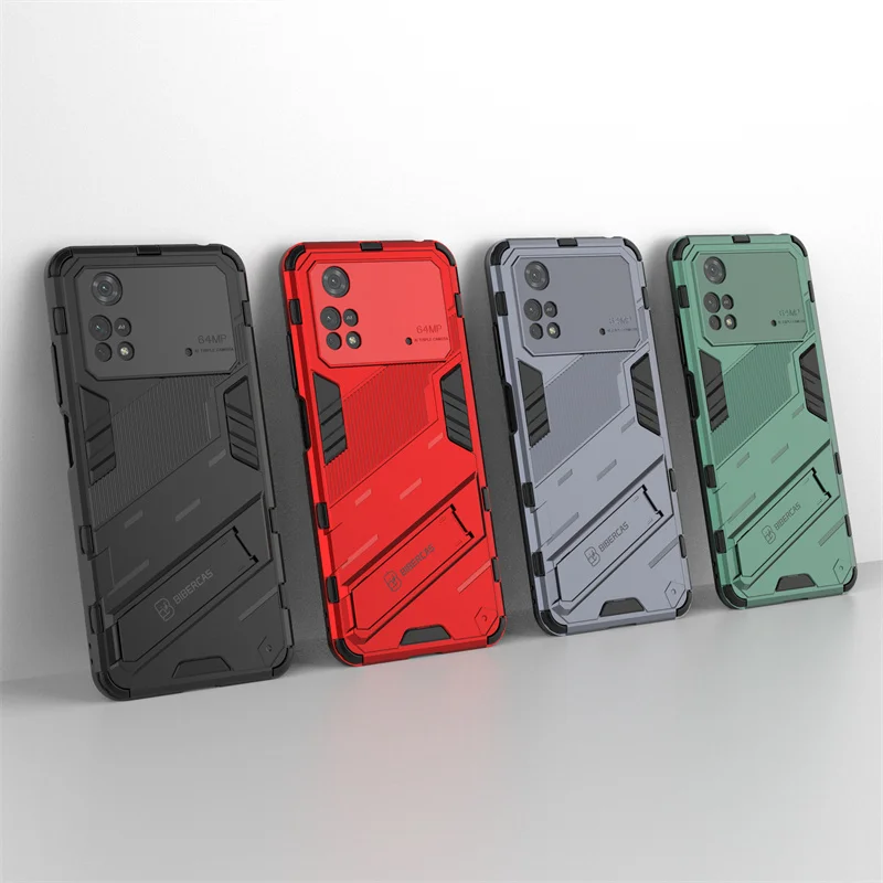 For Xiaomi Poco M4 Pro 4G Case Cover For Poco M4 Pro 4G Kickstand PC Shockproof Holder Cover For Poco F3 X3 X4 M3 M4 Pro Fundas