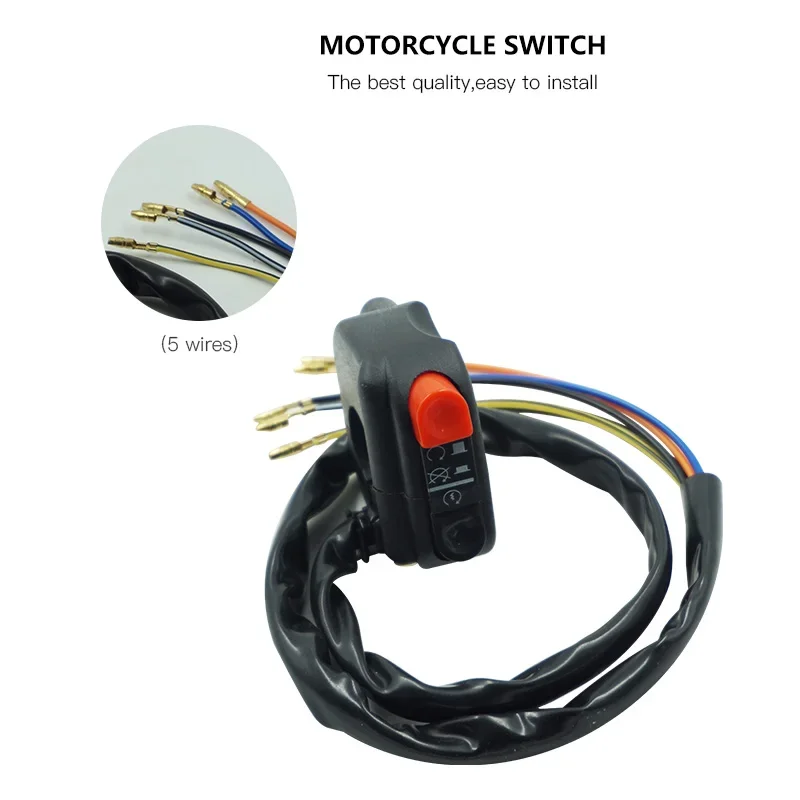 12V Universal 7/8\'\' 22mm Handlebar Motorcycle Switch Headlight Turn Signal Horn ON OFF Start Kill Switch For Yamaha BMW Honda