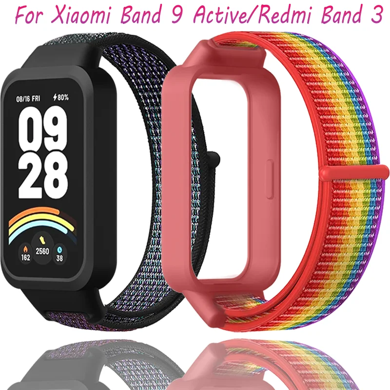 Pasek z nylonową pętlą do Xiaomi Band 9 Active Smartwatch Sport Miękki, oddychający, wygodny, trwały pasek Redmi Band 3 Akcesoria