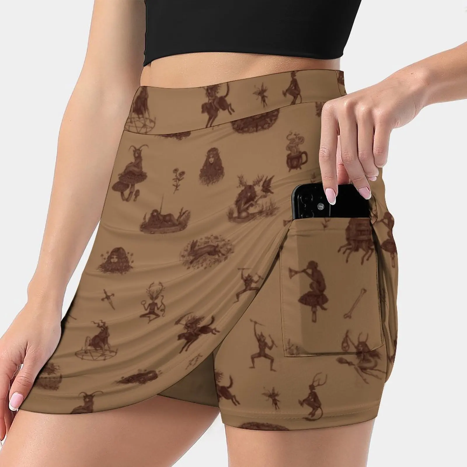 

Folk Horror In Brown Korean Fashion Skirt Summer Skirts For Women Light Proof Trouser Skirt Folk Folklore Lore Magic Witch