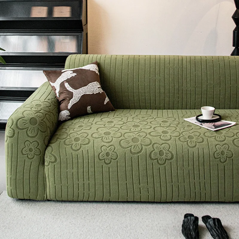 Retro Flower Printed Warm Sofa Cover Autumn and Winter Non-Slip Plush Couch Covers Cozy Dustproof Velvet Stretch Seat Cushion