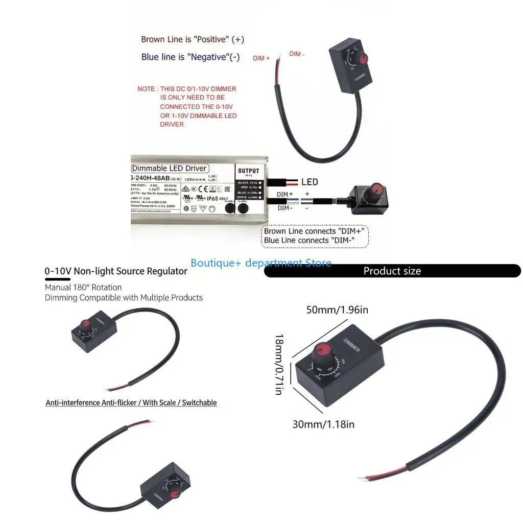 E1PD High Efficiency 0-10V LED Dimmer Supporting 5-100 Smooth Brightness Regulation
