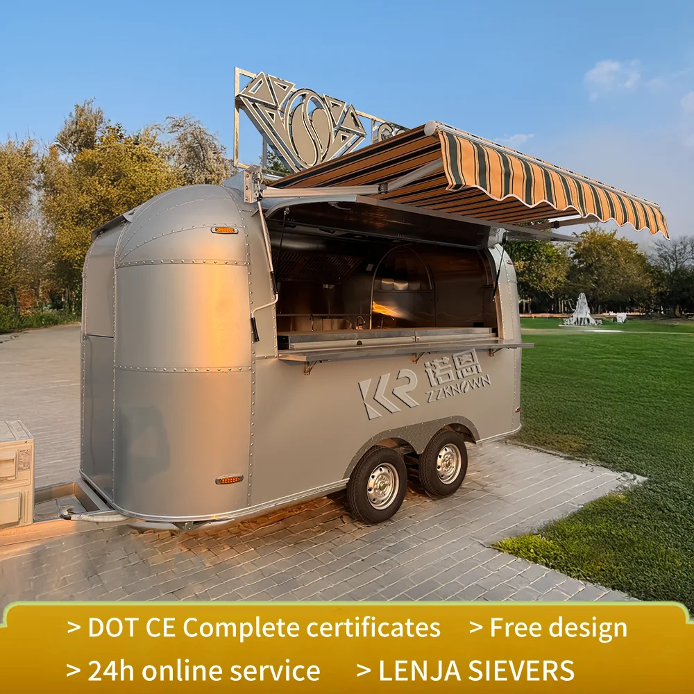 2026 New Design Mobile Food Truck Dual Axle Food Trailer with Refrigeration Cooking Equipment for Coffee Shop