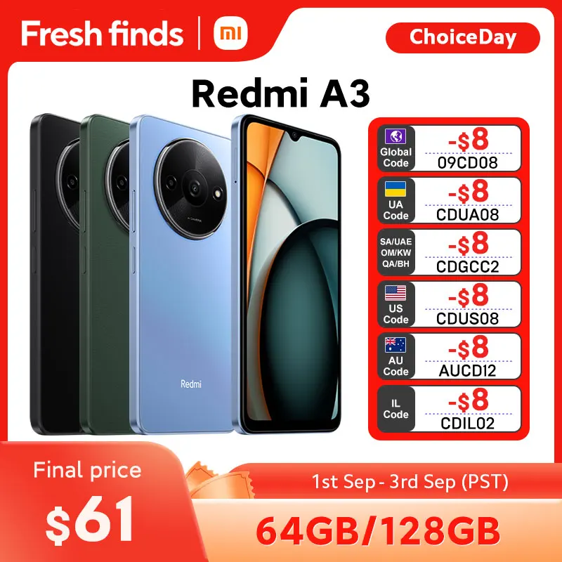 [World Premiere] Xiaomi Redmi A3 Smartphone 6.71" Dot Drop display MediaTek Helio G36 64GB / 128GB ROM 5000mAh Battery 90Hz