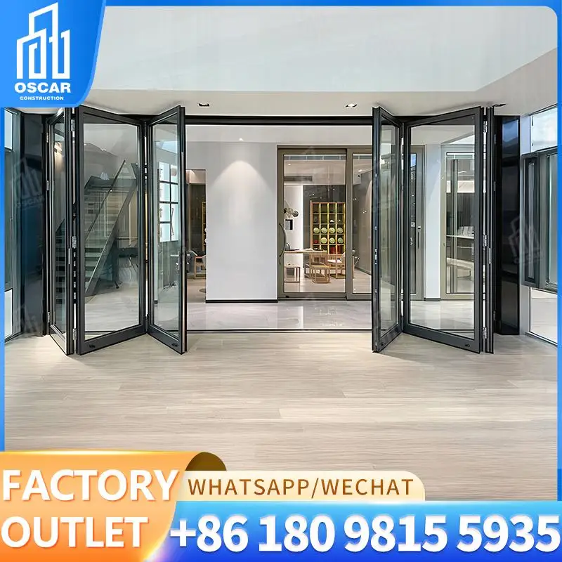 

Customizable Multi functional Accordion style Bifold Door Ideal for European Office Spaces Factory Made Bifold Door