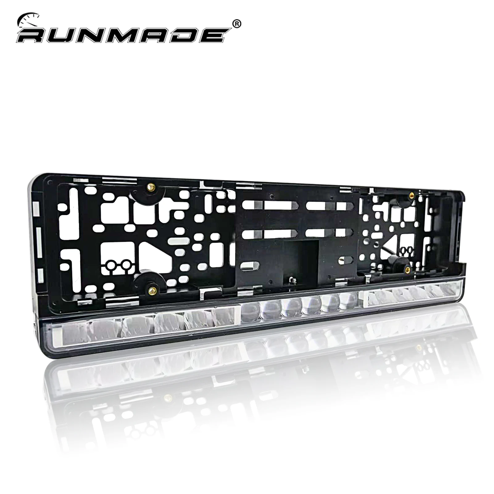 runmade DRL License Plate Frame, Dual White/Amber + Wireless Remote, High Brightness LED, Position Lamp for EU Plate 542x156mm