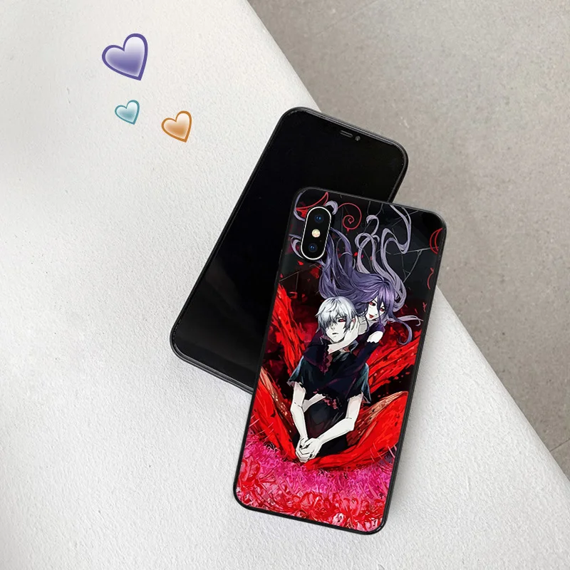 Silicone Soft Phone Case for iphone 16Plus 15 14 13 12 11 16 Pro Max Mini XR SE 7 8Plus Tokyo Ghoul JUZO SUZUYA Black Back Cover