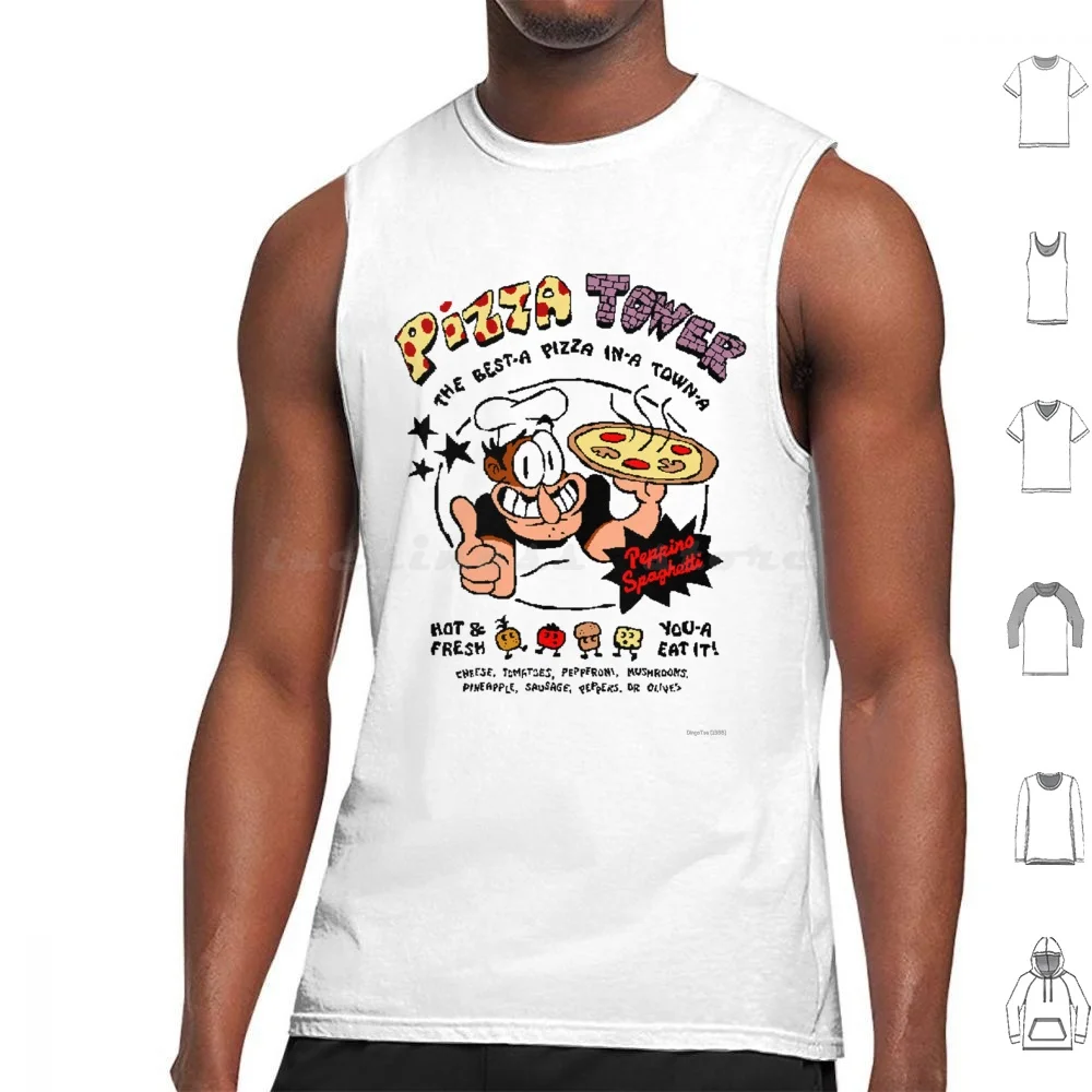 

Pizza Tower The Best A Pizza In A Town Топы на бретелях с принтом Хлопок Пицца The Noise Pizza Tower Игра Doodle