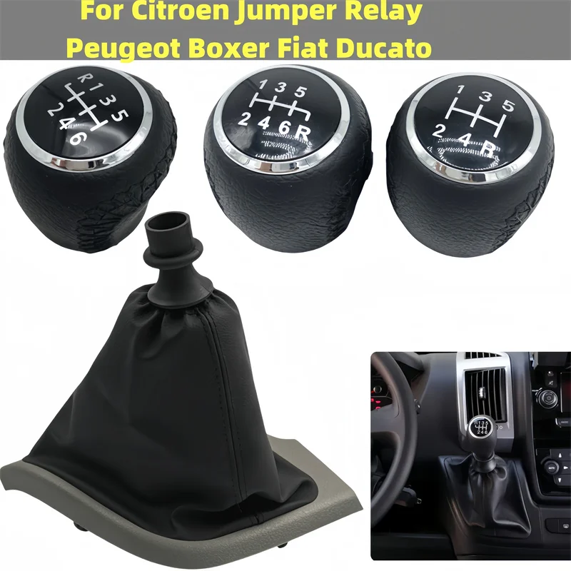 For Citroen Jumper Relay Peugeot Boxer Fiat Ducato Gear Shift Knob Shifter Lever Stick Gaiter Boot Cover Cars Accessories Parts