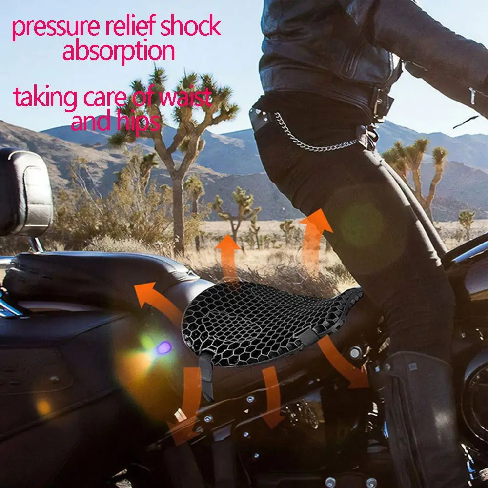 Universal Comfortable Anti Slip Gel Honeycomb Seat Cover Motorbike Accessories Motorcycle Seat Cushion