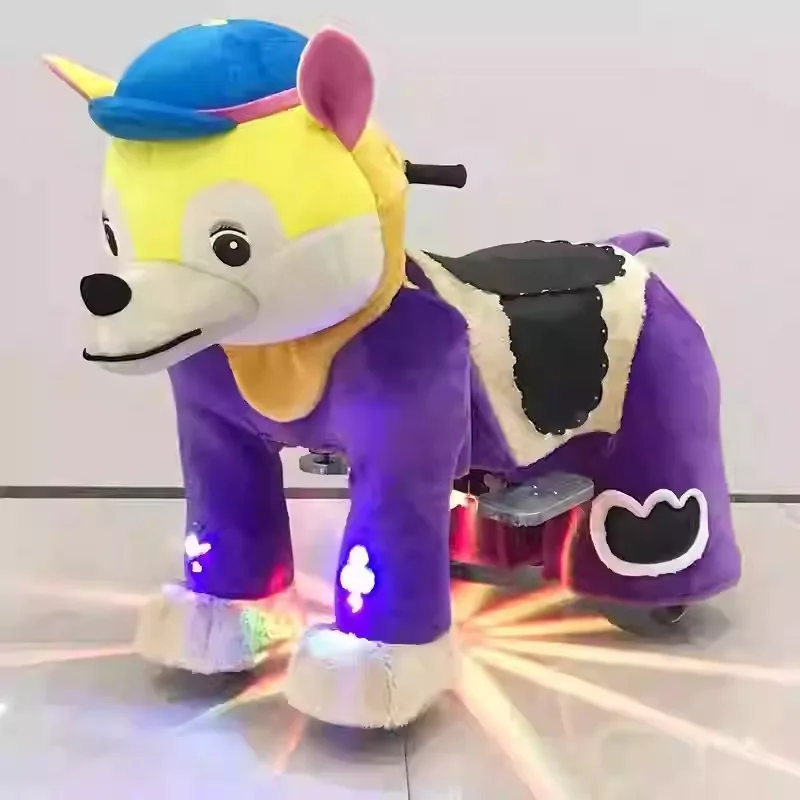 Unisex Kids Electric Battery Operated Ride-on Toy Plush Horse Walking Toy Dog Type  on  for Mall Use