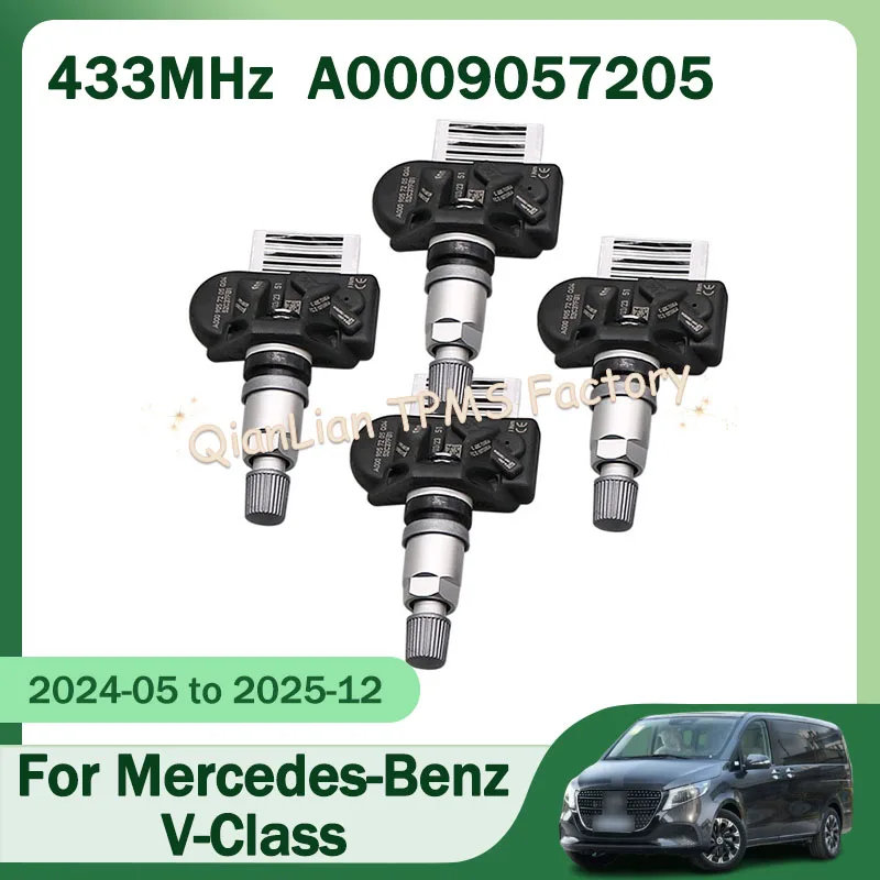 1/4pcs A0009057205 TPMS Tyre Pressure Sensor For Mercedes-Benz V-Class Vito V-Class EQV 300 Vito Tourer Metris 433MHz